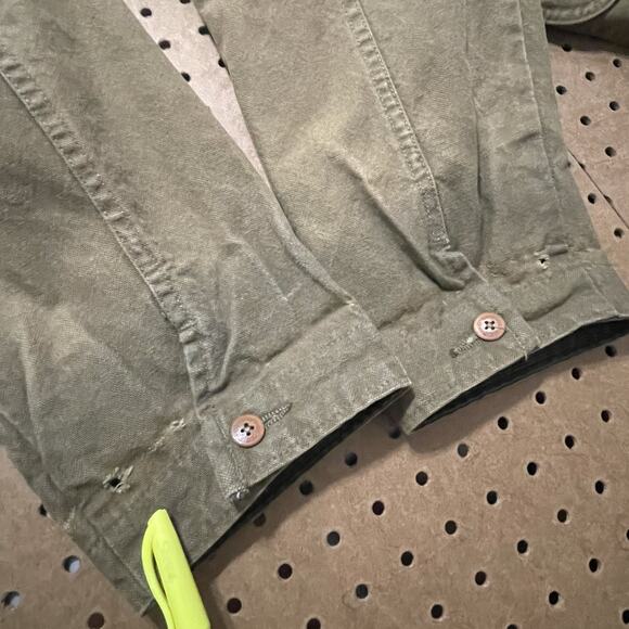 VTG LL Bean Jacket Mens Medium Brown Canvas Barn Work Chore Coat Plaid Lined USA - Picture 10 of 11